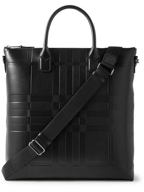 burberry embossed leather tote|Burberry nylon tote black.